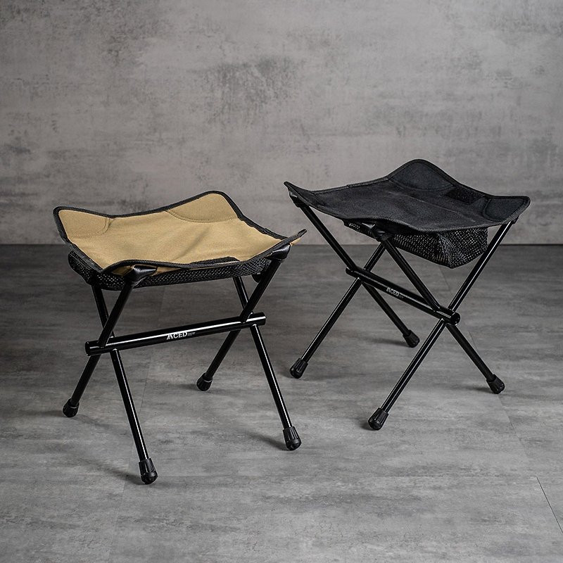 Military folding stool/folding chair/picnic chair-camping/outdoor-aluminum alloy-black/wolf Brown - ชุดเดินป่า - อลูมิเนียมอัลลอยด์ สีดำ