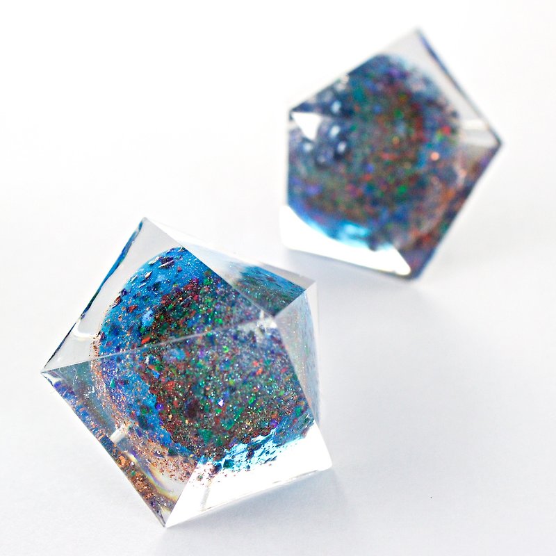 ペンタゴンドームピアス(ダハブ) - 耳環/耳夾 - 其他材質 藍色