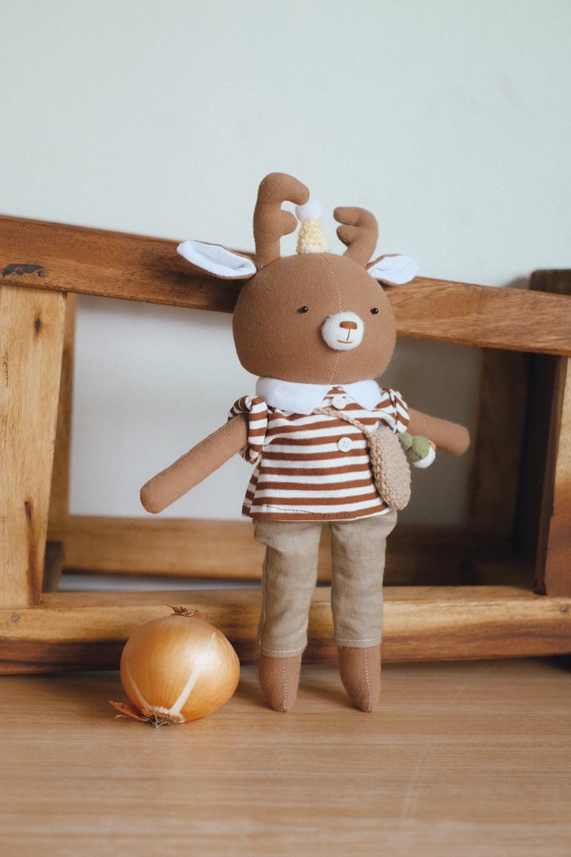 deer doll - Stuffed Dolls & Figurines - Cotton & Hemp Brown