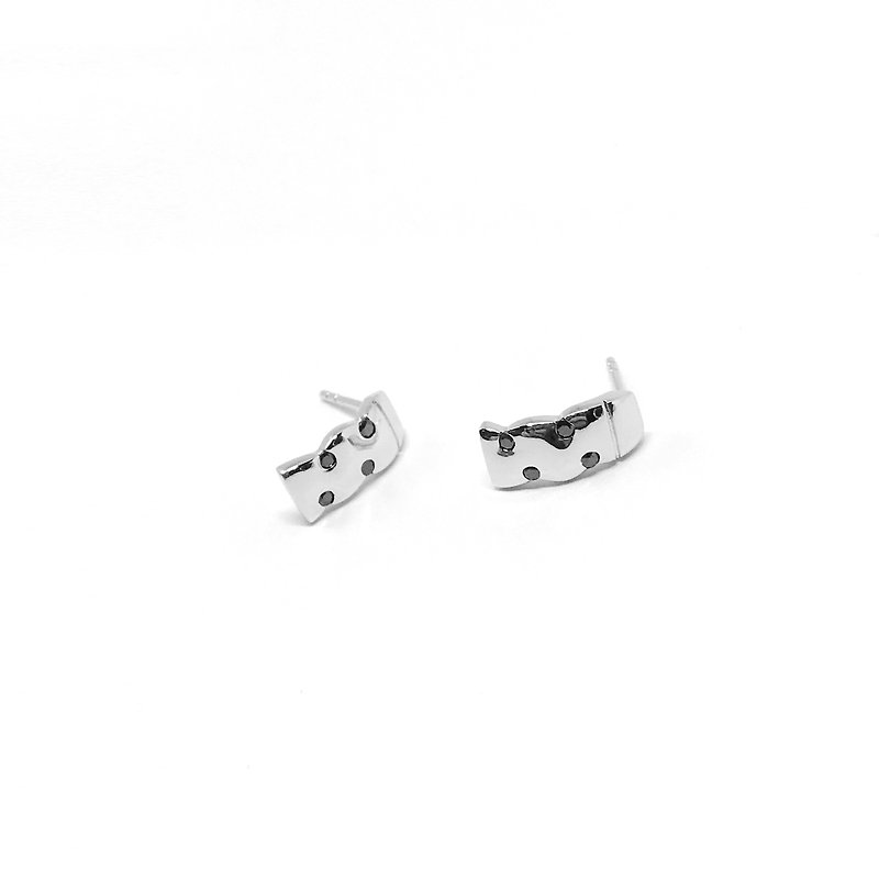 │ little wave Stone 925 sterling silver earrings by hand - ต่างหู - เงินแท้ สีเงิน