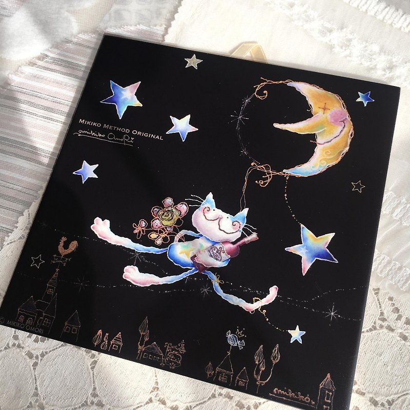 Embellishment tiles · Emily of cats ~ I will pick you up at the moon lift - อื่นๆ - ดินเผา 