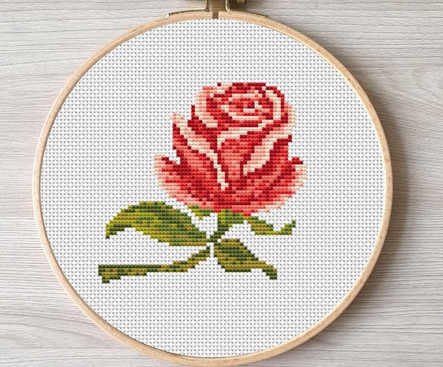 クロスステッチ薔薇の花束刺繍 わかり易く