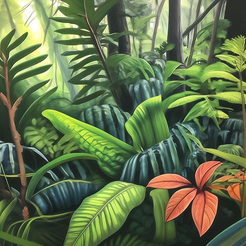 Tropical Plants Painting, Plant Wall Art,  Wall Decor, Kitchen Decor - 海報/掛畫/掛布 - 壓克力 綠色