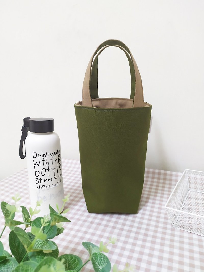 Jiajiajiu S Series Kettle Bag/Drink Bag/Hand Canvas Bag/Olive Green - ถุงใส่กระติกนำ้ - ผ้าฝ้าย/ผ้าลินิน สีเขียว