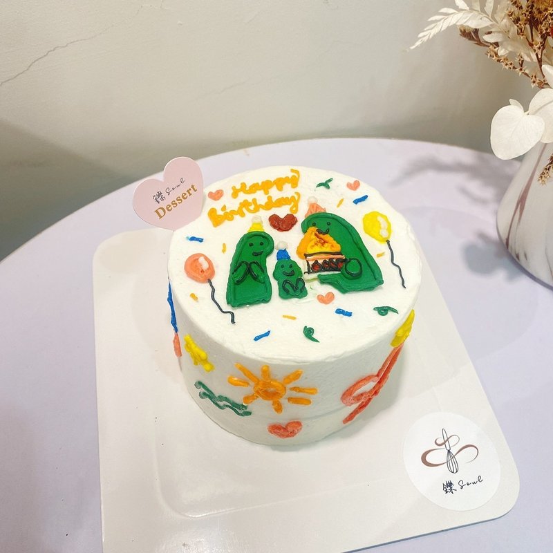 小恐龍慶生 客製化蛋糕 生日蛋糕 繪圖蛋糕 紀念日 鑠甜點 客製化 - 蛋糕/甜點 - 新鮮食材 