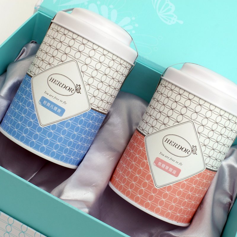 Strictly selected double tea gift box-double cans | a variety of flavors [HERDOR scented tea gift box] - Tea - Other Materials Blue