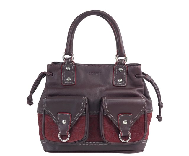 日本直送名牌中古包】LOEWE ロエベアナグラムレザースエード 日本直送名牌中古包】LOEWE ロエベアナグラムレザースエード