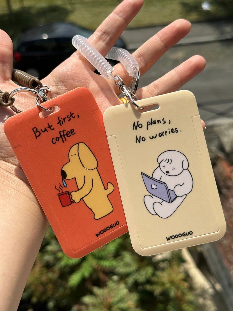 【WOOOGUO】Cutr Dog Card Holder EasyCard ID Holder with Spring Rope illustration - ID & Badge Holders - Plastic Multicolor