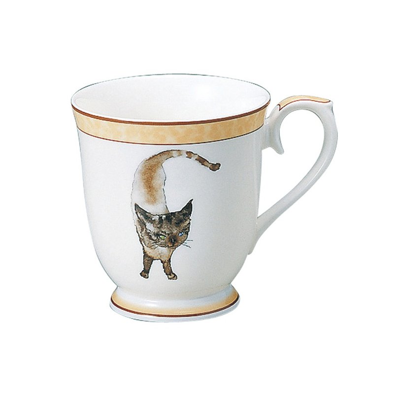 Chihiro Iwasaki designer co-branded bone china mug 290ml (cat) - Mugs - Porcelain White