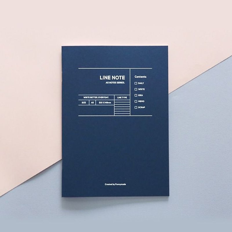 Funnymade Adults Plan A5 Ben - Line Notebook (Blue), FNM35529 - สมุดบันทึก/สมุดปฏิทิน - กระดาษ สีน้ำเงิน
