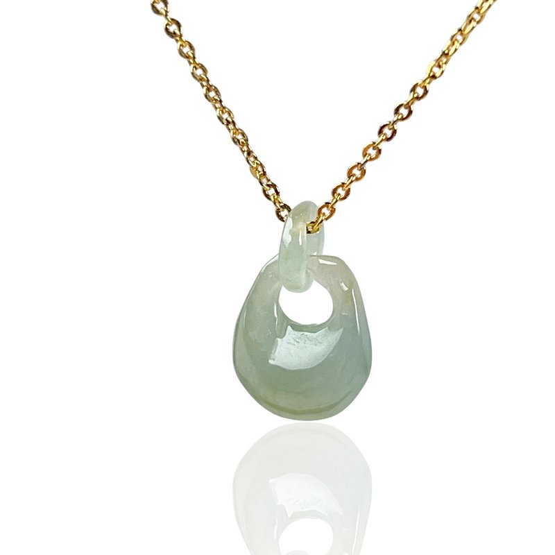 [Lucky] Ice Jade Lucky Bag Necklace | Natural Burmese Jade A-grade | Gift - สร้อยคอ - หยก สีเขียว