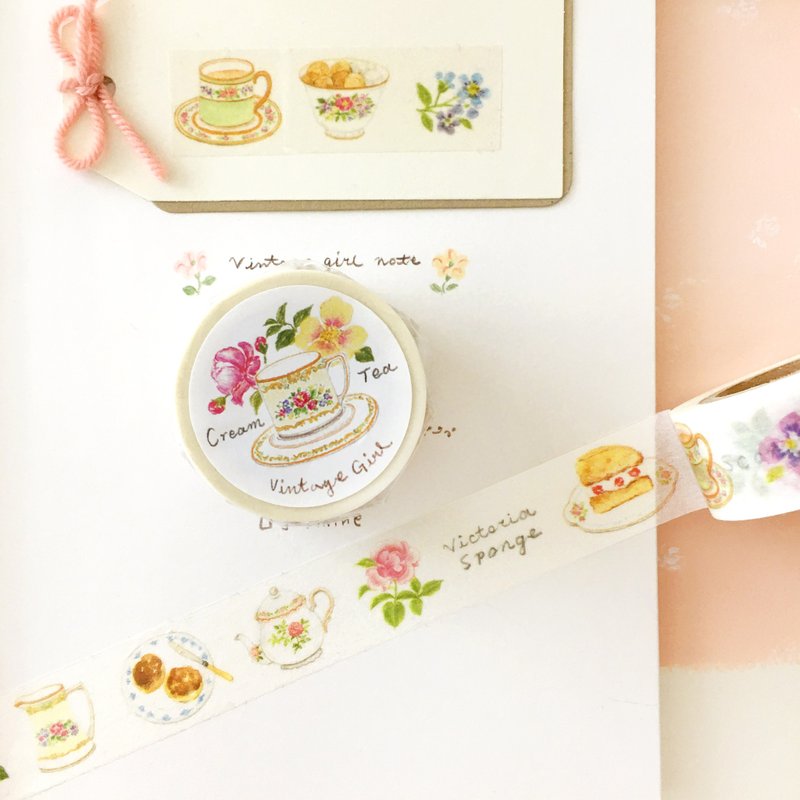 英式奶茶時光和紙膠帶 – 英式下午茶插畫 - 紙膠帶/和紙/PET - 紙 