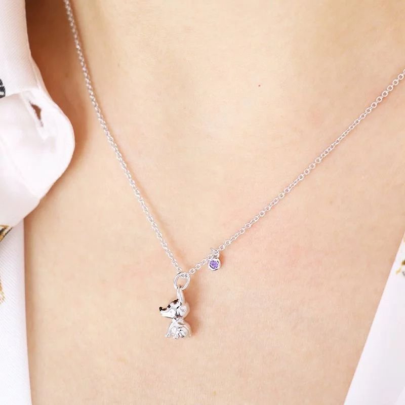 【CAZADORA】Purple Diamond Puppy Necklace