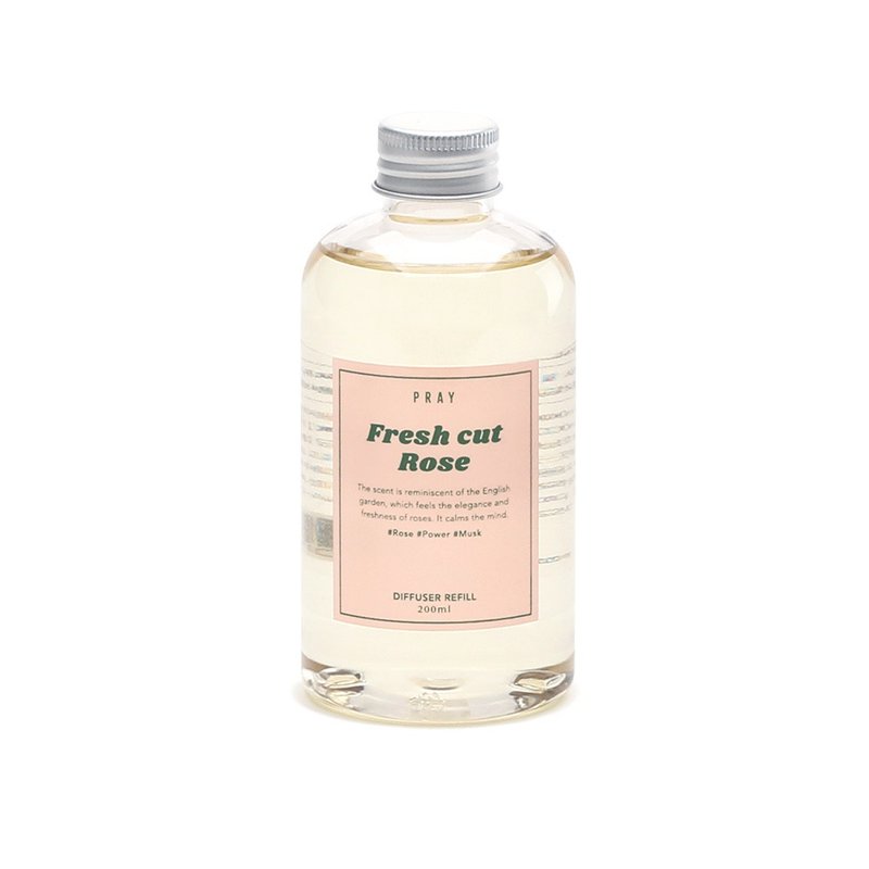 【韓國 PRAY】蘆葦擴香液補充瓶- 清新玫瑰 /200ml - 香氛/精油/擴香 - 塑膠 粉紅色