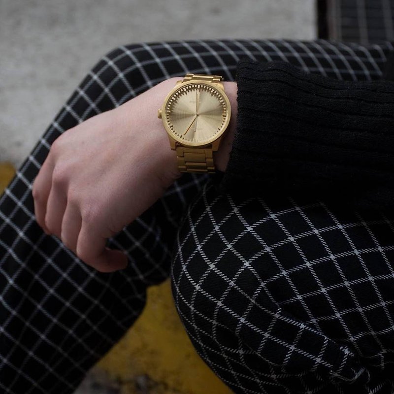 LEFF amsterdam tube NIP gear design leather watch (42mm, Bronze) - นาฬิกาผู้หญิง - โลหะ 
