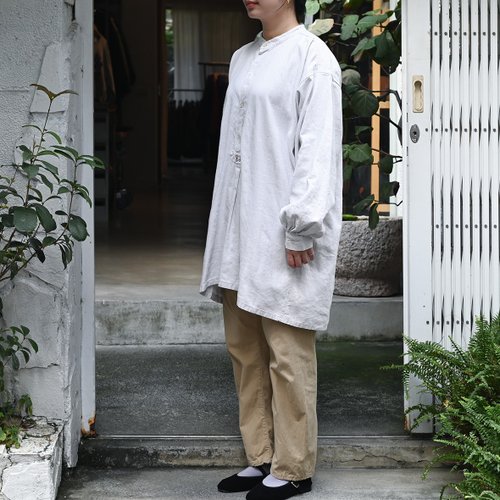 フランス　ヴィンテージ　たっぷりギャザーリネンドレス 500x0.jpg