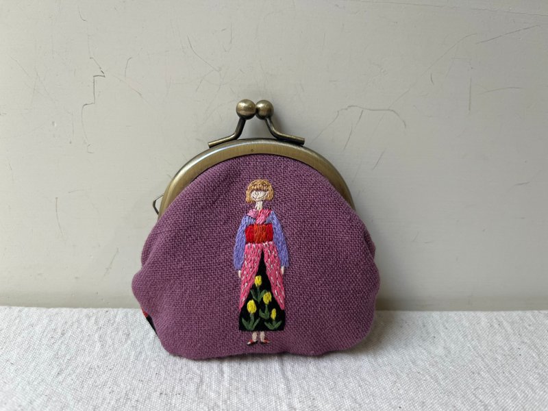 fingirl1000-NO.982 1000-piece embroidered kiss lock bag for women - Coin Purses - Cotton & Hemp 