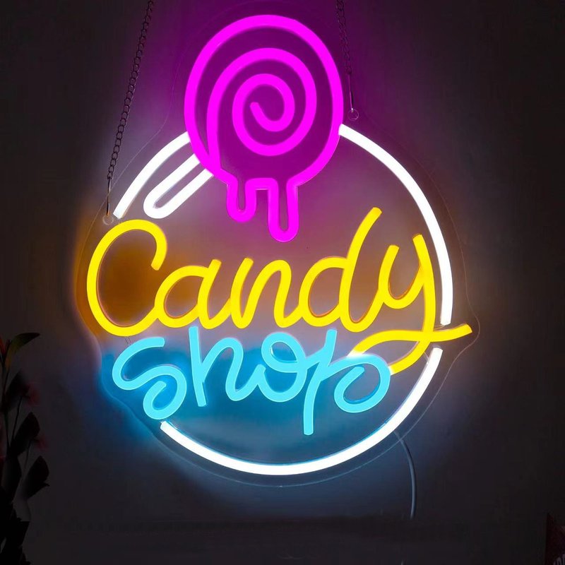 Candy Shop LED Neon Sign Light for Party Wall Decoration - โคมไฟ - อะคริลิค สีใส