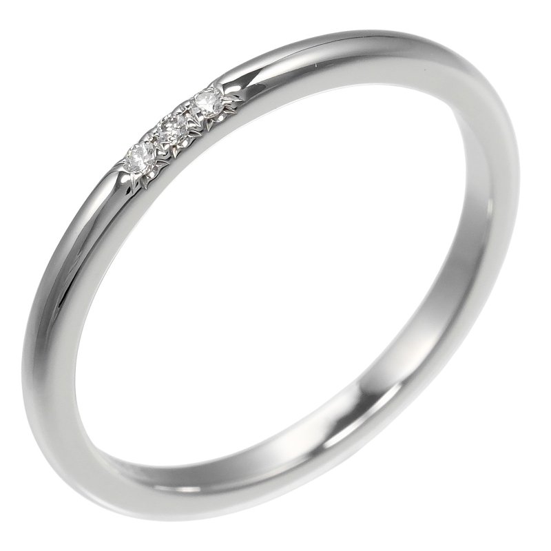 【日本直送】TIFFANY&Co. リング フォーエバー ウエディング クラシック 16号 Pt950プラチナ 3Pダイヤ 約3.56g 指輪 2mm【中古】 - 戒指 - 貴金屬 銀色