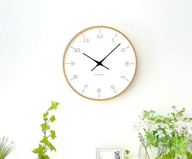 KATOMOKU plywood clock 7 -Slim clock- ナチュラル km-71N 連続秒針 ...