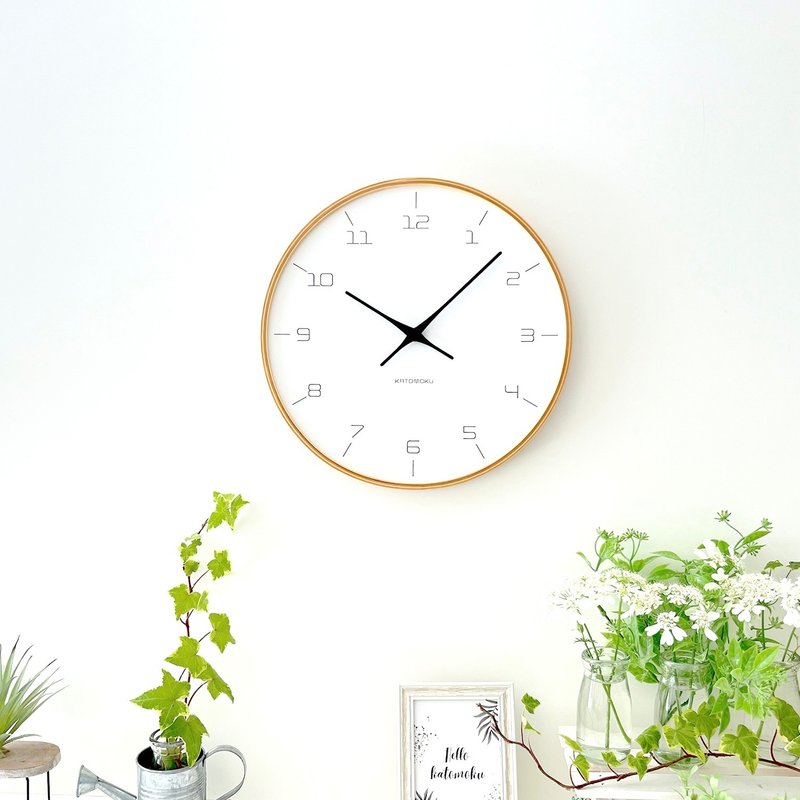 KATOMOKU plywood clock 7 自然色 (km-71NA) 掛鐘 日本製 - 時鐘/鬧鐘 - 木頭 卡其色