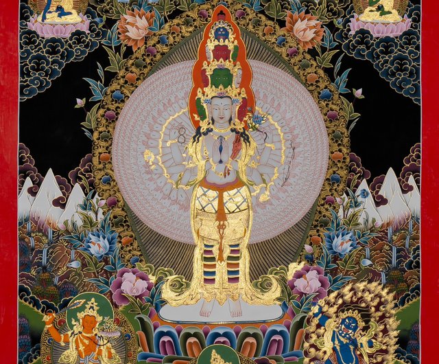 チベット手描き　ニルヴァーナ涅槃への道 このアヴァロキテーシュヴァラタンカで慈悲に包まれ チベットの