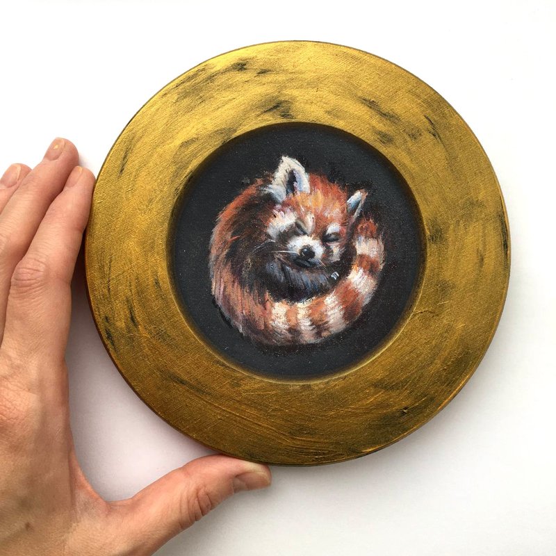 Framed Painting antique style 狐狸 (狐狸)古典风格 Fox Panda - 壁貼/牆壁裝飾 - 其他材質 粉紅色