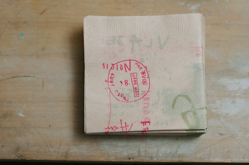 Classiky x Craft Log's Paper Napkin【Graffiti C / Natural (45241-06)】 - ผ้ารองโต๊ะ/ของตกแต่ง - กระดาษ สีกากี