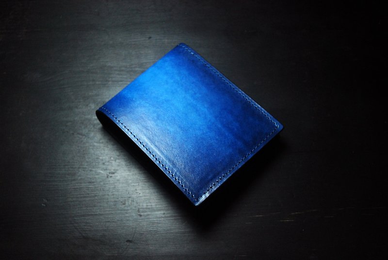 [Open pre-order in November] [Christmas gift] [vegetable tanned leather clip] deep sea blue leather clip - Wallets - Genuine Leather 