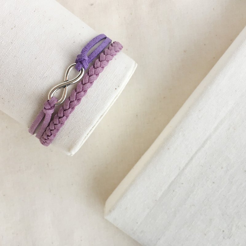 Infinity 永恆 手工製作 雙手環-紫羅蘭 限量 - 手鍊/手鐲 - 其他材質 紫色