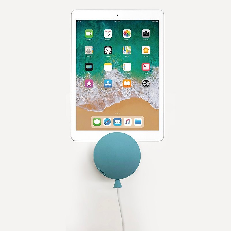 BalloonDock Wallmount iPhone Charger (Gray Blue) - Phone Stands & Dust Plugs - Latex Blue