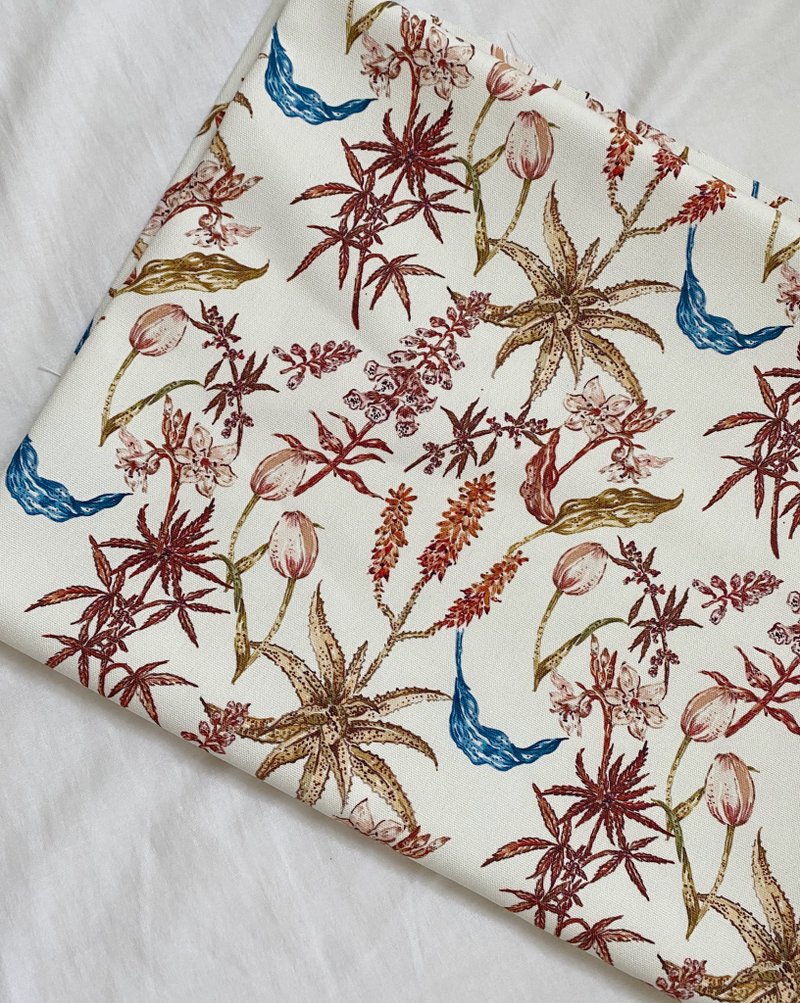 荷蘭狂想曲 橘 品牌純棉帆布料 寬幅150cm 每單位30cm - 編織/刺繡/羊毛氈/縫紉 - 棉．麻 橘色