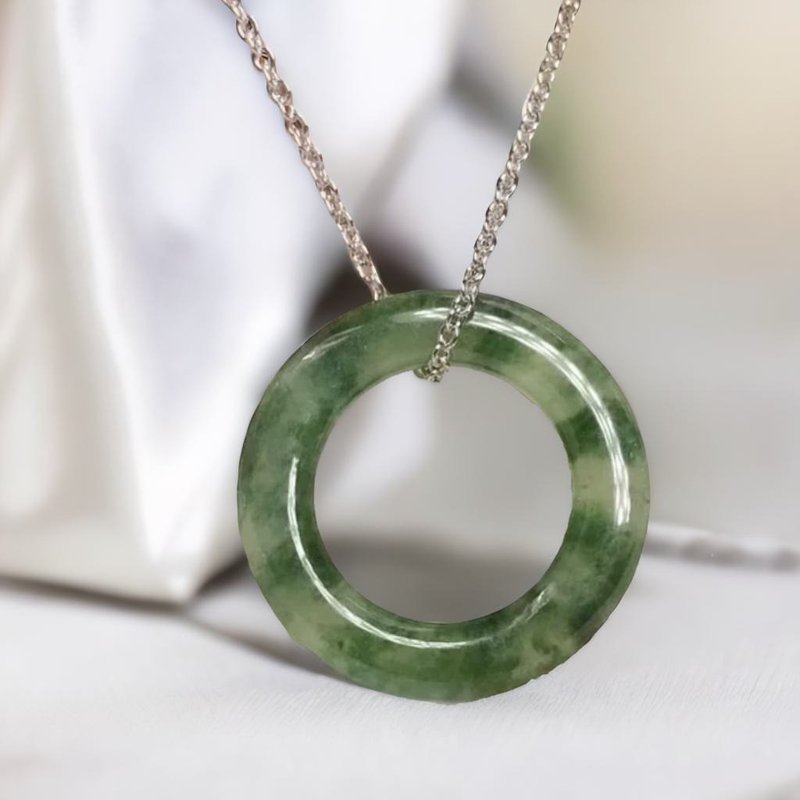 Ice floating green flower jadeite ring ring | International 4 range | Natural Burmese jade jade A goods | Gift giving - แหวนทั่วไป - หยก หลากหลายสี