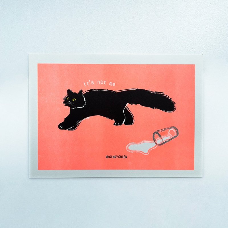 【CINDY CHIEN】Black cat spilled milk A4 poster - Posters - Paper 