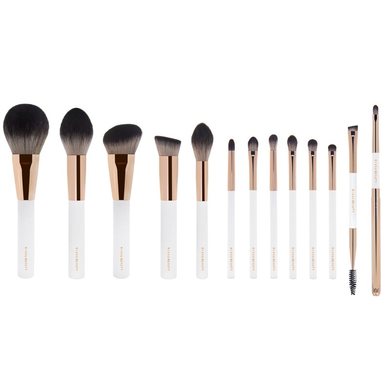 RIVAU BEAUTY - Minimalist White Collection - Completed Brush Set 13 - Makeup Brushes - Other Man-Made Fibers White