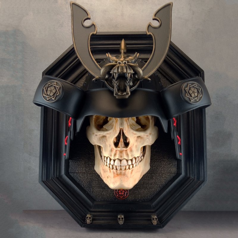 Wall decor  Samurai skull  -natural tone skull - ตกแต่งผนัง - พลาสติก สีดำ