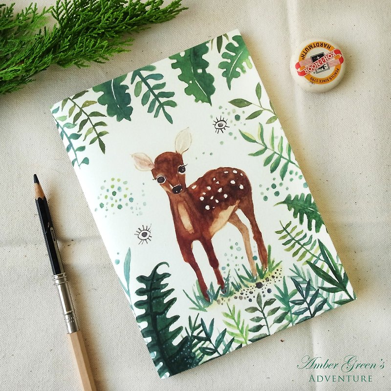 森林小鹿 - 筆記簿/手帳 - 紙 綠色