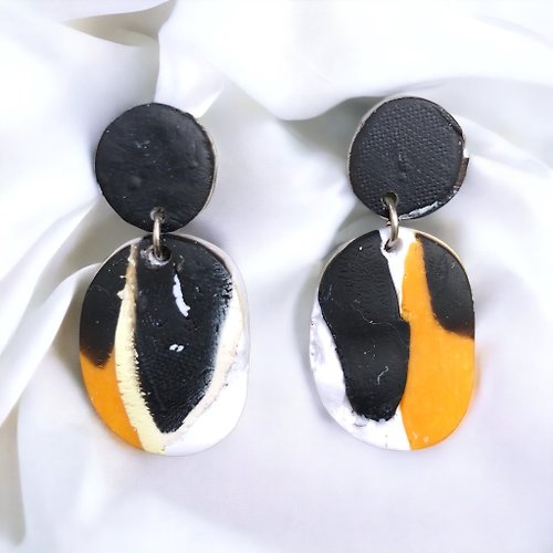 good-bowl-gold STM09 | Polymer Clay Earrings | Snow on The Moon Collection