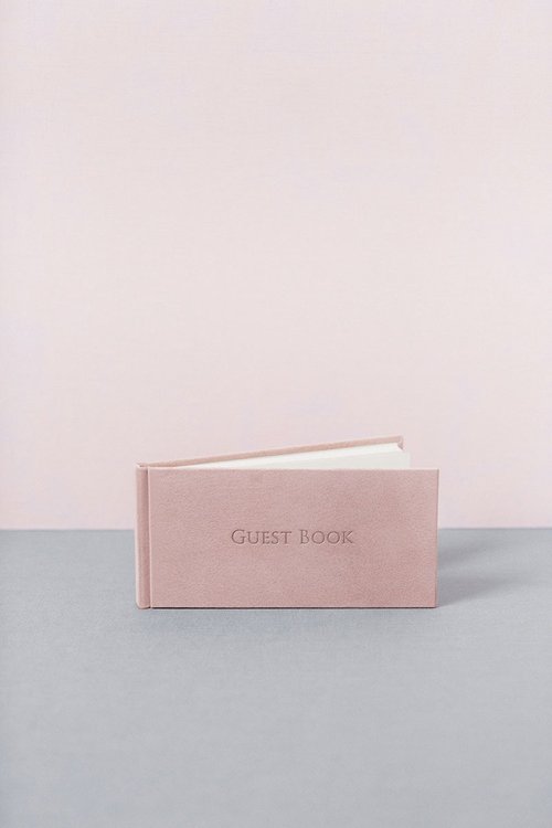Bark & Berry Wedding Guest Book - SUEDE 21x9 - vintage style embossed hardcover guestbook