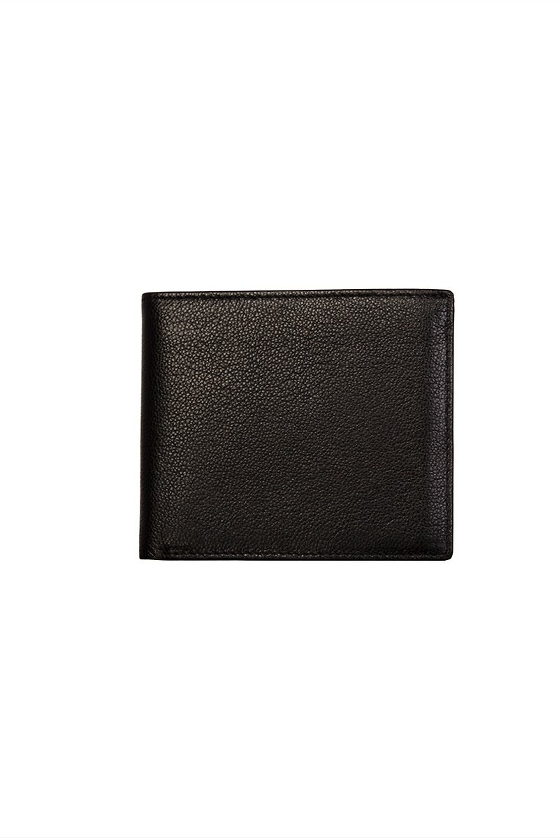黑色羊皮軟橫式商務錢包 - 長短皮夾/錢包 - 真皮 
