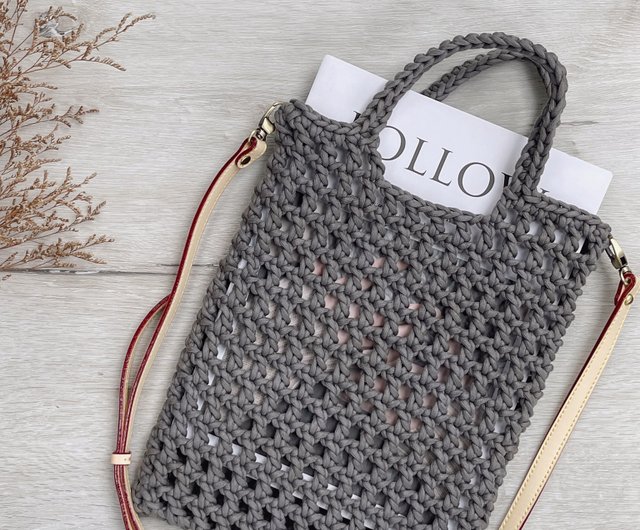 Korean woven mesh bag/dual-purpose bag/mesh bag - Shop lin