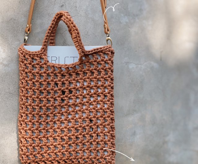 Korean woven mesh bag/dual-purpose bag/mesh bag - Shop lin