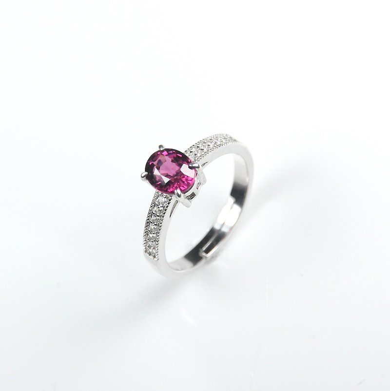 1.42克拉天然石榴石戒指 - 戒指 - 寶石 粉紅色