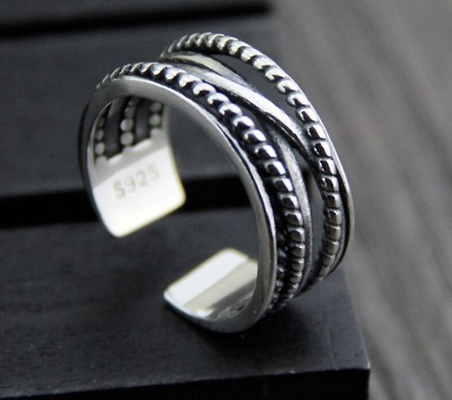 garyjewelry Real S 925 Sterling Silver Unisex Twisted Designer Wide Open Rings Irregular