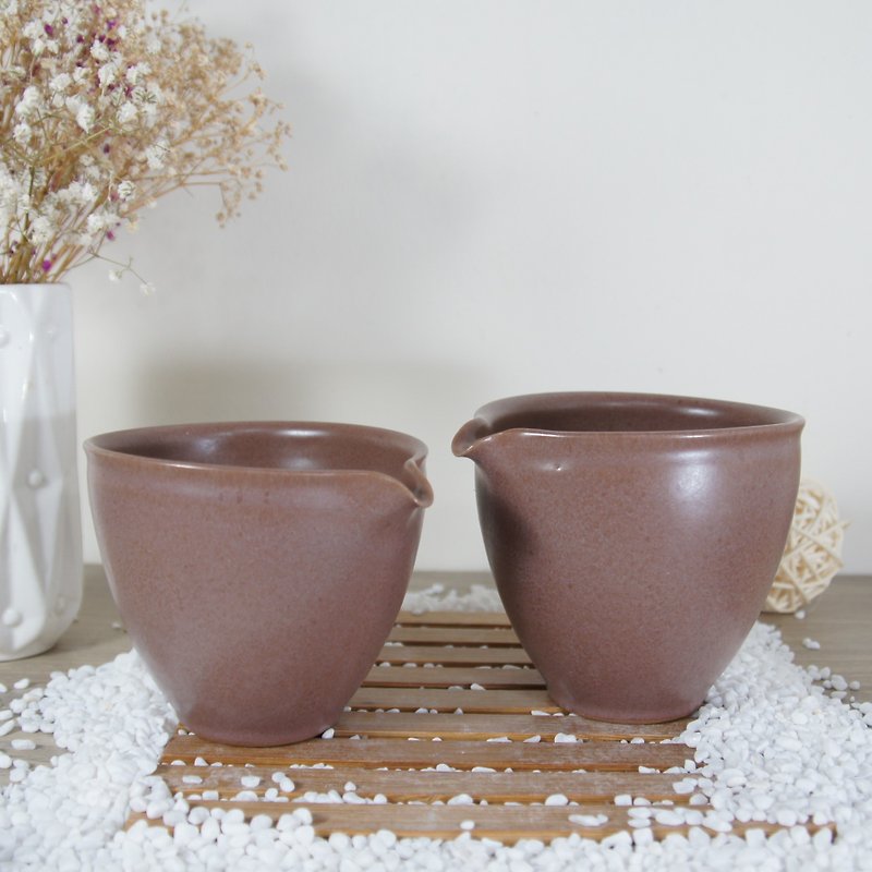 Pink Purple Tea Sea, Fair Cup-Capacity 300, 250, 180ml - Teapots & Teacups - Pottery Pink