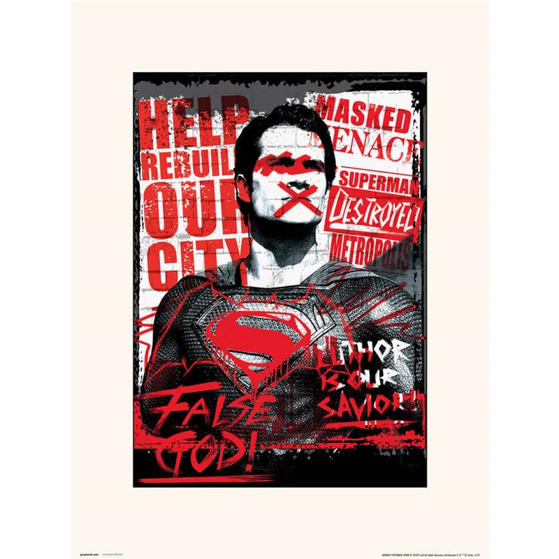 【DC】超人 Superman (塗鴉)  40 x 30cm 進口複製畫 - 海報/掛畫/掛布 - 其他材質 多色