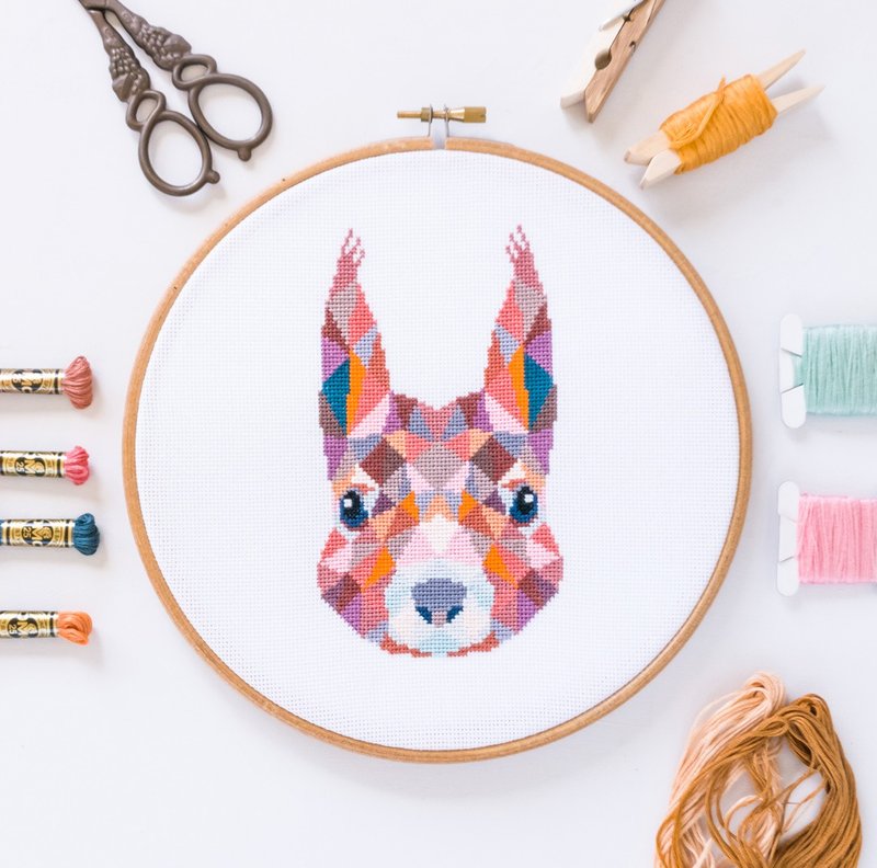 Squirrel Cross Stitch PDF Pattern 十字繡 - 編織/刺繡/羊毛氈/縫紉 - 其他材質 