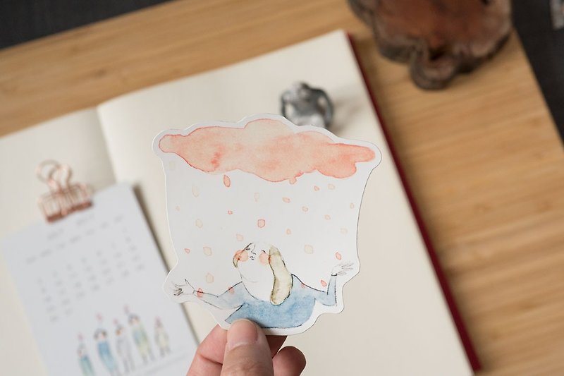 large stickers "the pink rain" | dodolulu - สติกเกอร์ - กระดาษ สึชมพู