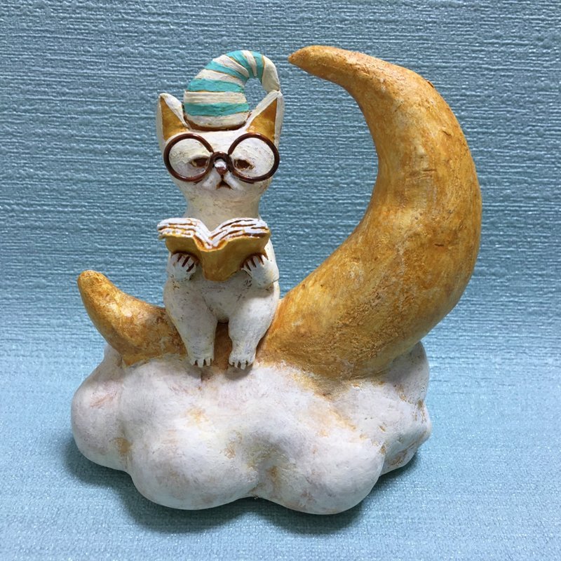 moonlight cat - Items for Display - Clay White