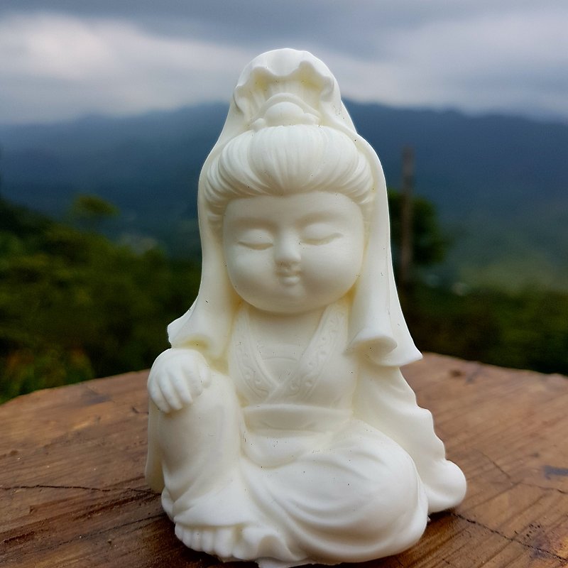ジンニアン縁起の良い仏陀の観世音菩薩香増幅石、吸湿性、耐湿性、その他付属品 - アロマ・線香 - その他の素材 ホワイト